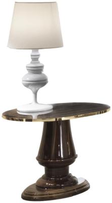 Product photograph of New Venus Walnut Italian Oval Lamp Table from Choice Furniture Superstore