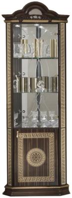 New Venus Walnut Italian Corner Display Cabinet