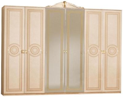 Product photograph of Sara Beige Italian 6 Door Wardrobe from Choice Furniture Superstore