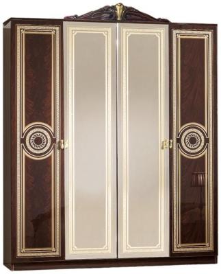 Sara Mahogany Italian 4 Door Wardrobe