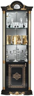 Betty Black Italian Corner Display Cabinet