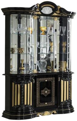 Betty Black Italian 3 Door Display Cabinet