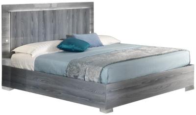 Nicole Grey Italian 5ft King Size Bed With Wooden Headboard