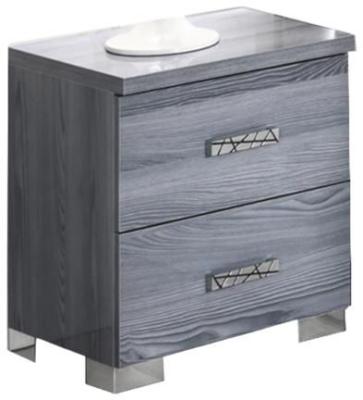 Product photograph of Nicole Grey Italian 2 Drawer Night Table from Choice Furniture Superstore