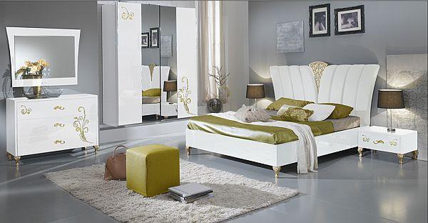 Sofia White-Gold Bedroom