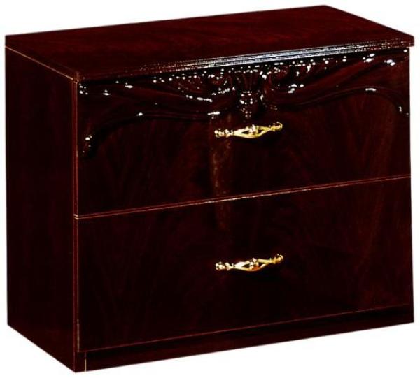 Giada Mahogany Italian 2 Drawer Bedside Cabinet