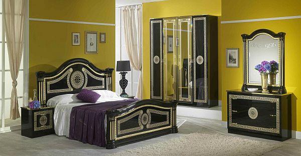 New Serena Black-Gold Bedroom