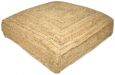 Product photograph of Natural Jute Solid Pouffe - 75 X 75 X 15cm from Choice Furniture Superstore