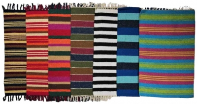 Assorted Coloured Haseena Stripe Rug 90 X 150cm Pack Of 16