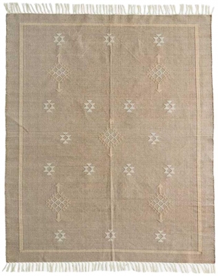 Beige Handwoven Pattern Rug 120 X 180cm