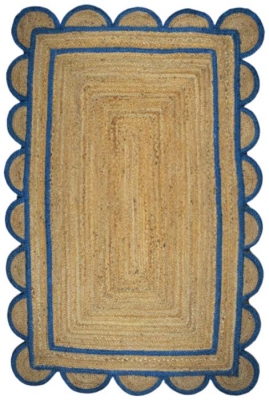 Blue Scallop Jute Rug 120 X 180cm Pack Of 5