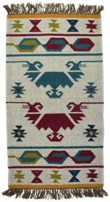 Product photograph of Multi Coloured Bon Wool Rug - 75 X 135cm from Choice Furniture Superstore