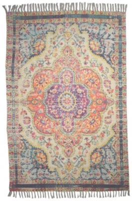 Product photograph of Multi Coloured Cotton Printed Rug - 120 X 180cm from Choice Furniture Superstore