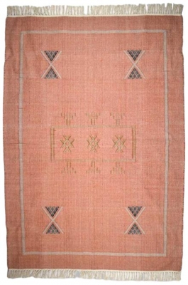 Pink Handwoven Pattern Rug 120 X 180cm