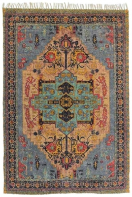 Product photograph of Rose Cotton Chenille Printed Rug - 120 X 180cm from Choice Furniture Superstore