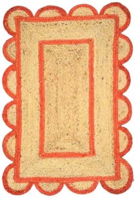 Scallop Rust Jute Rug 120cm X 180cm