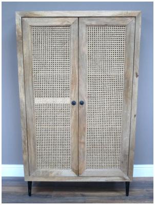 Product photograph of Dutch 2 Door Tall Mango Wood Storage Cabinet from Choice Furniture Superstore