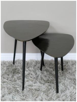 Product photograph of Dutch Aluminium Side Table Set Of 2 from Choice Furniture Superstore