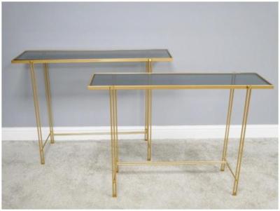 Product photograph of Dutch Glass Top Side Table Set Of 2 from Choice Furniture Superstore