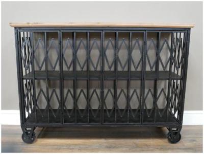 Dutch Industrial Black Metal 2 Door Cabinet