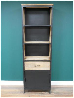 Product photograph of Dutch Industrial Mango Wood Large Bookcase from Choice Furniture Superstore