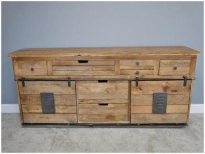 Product photograph of Dutch Industrial Mango Wood Large Sideboard from Choice Furniture Superstore