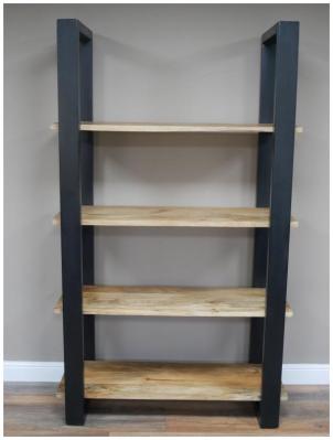 Image of Dutch Industrial Mango Wood and Iron Small Shelves