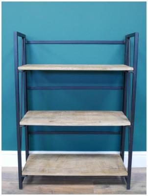 Product photograph of Dutch Industrial Mango Wood And Metal 3 Shelves from Choice Furniture Superstore