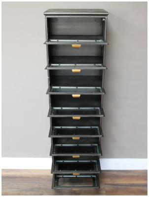 Product photograph of Dutch Industrial Metal And Glass Storage from Choice Furniture Superstore