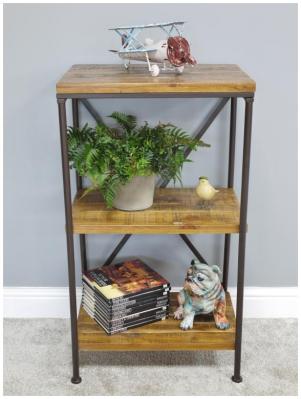 Product photograph of Dutch Industrial Wooden And Metal Shelves from Choice Furniture Superstore