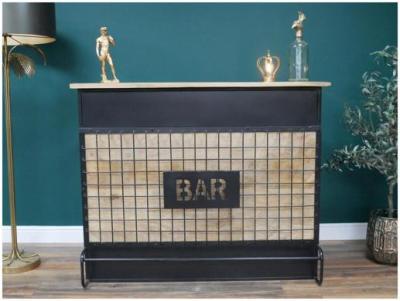 Dutch Mango Wood 1 Door 3 Drawer Bar Cabinet