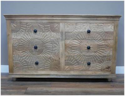 Dutch Mango Wood Large Carved Chest Of Drawer