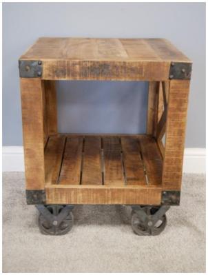 Product photograph of Dutch Mango Wood Sqaure Small Side Table from Choice Furniture Superstore