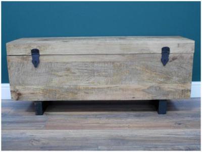 Product photograph of Dutch Mango Wood And Iron Trunk from Choice Furniture Superstore