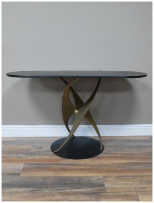 Product photograph of Dutch Metal Oval Side Table from Choice Furniture Superstore