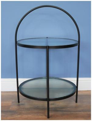 Product photograph of Dutch Metal And Glass Round Side Table from Choice Furniture Superstore