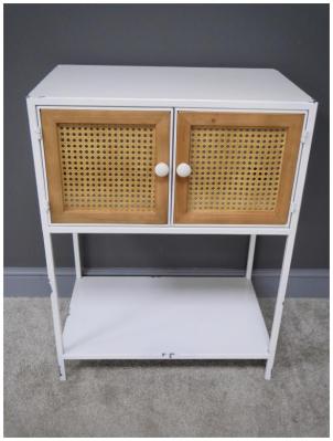 Product photograph of Dutch Metal And Rattan Storage Cabinet from Choice Furniture Superstore