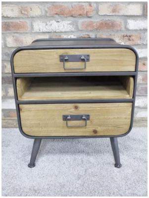 Product photograph of Dutch Retro Industrial 2 Drawer Cabinet from Choice Furniture Superstore