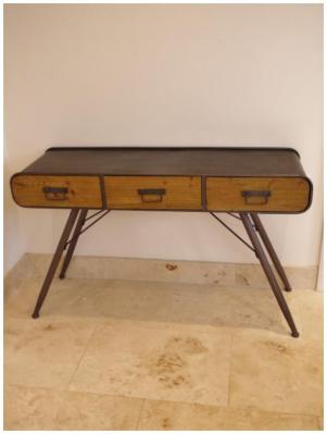 Product photograph of Dutch Retro Industrial 3 Drawer Desk from Choice Furniture Superstore