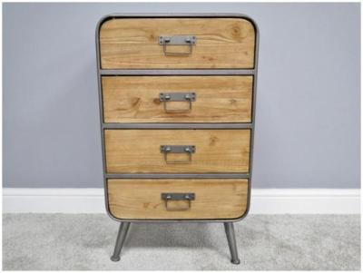 Product photograph of Dutch Retro Industrial 4 Drawer Large Cabinet from Choice Furniture Superstore