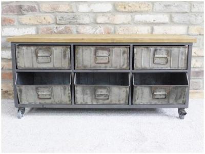 Product photograph of Dutch Retro Industrial 6 Drawer Cabinet from Choice Furniture Superstore