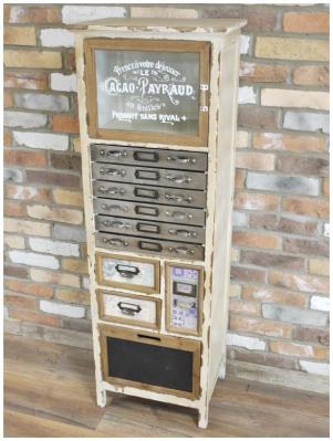 Dutch White Distressed Multi Drawer Storage Cabinet