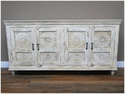 Product photograph of Dutch White Distressed Wide Sideboard from Choice Furniture Superstore
