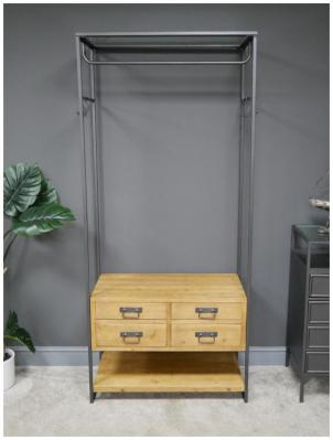 Product photograph of Dutch Wood And Metal 4 Drawer Hall Stand from Choice Furniture Superstore