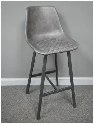 Dutch Dark Grey Faux Leather Bar Stool Sold In Pairs 7135
