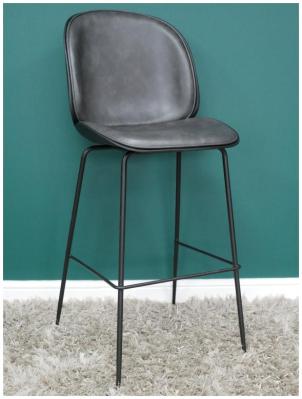 Product photograph of Dutch Dark Grey Faux Leather Bar Stool Sold In Pairs - 8002 from Choice Furniture Superstore