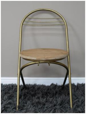 Product photograph of Dutch Golden Metal Dining Chair Sold In Pairs - 8283 from Choice Furniture Superstore