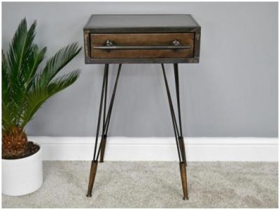 Dutch Metal 1 Drawer Bedside Cabinet