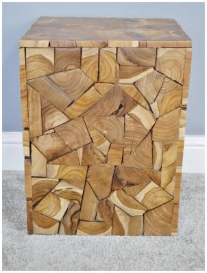 Product photograph of Dutch Teak Wood Square Side Table from Choice Furniture Superstore