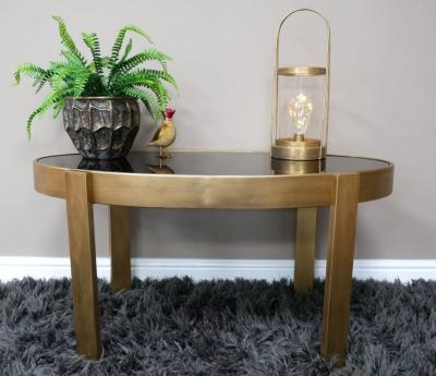 Product photograph of Dutch Black Glass And Metal Side Coffee Table from Choice Furniture Superstore
